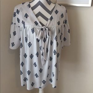 Loft long Sleeve Floral Blouses V Neck Size L